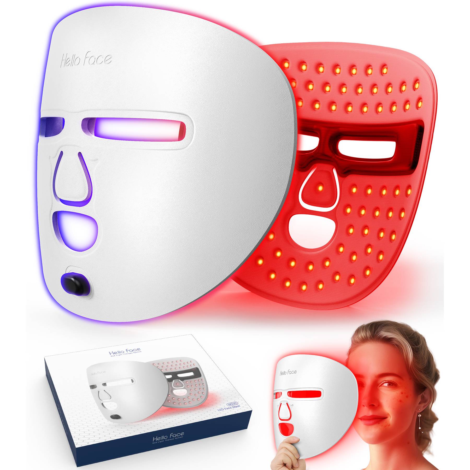 Masque LED Thérapie Lumière Rouge BioRecover 7 couleurs
